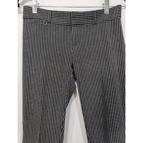 Banana Republic Sloan Fit Windowpane Ankle Pants Black White Size 0 - Picture 2 of 8